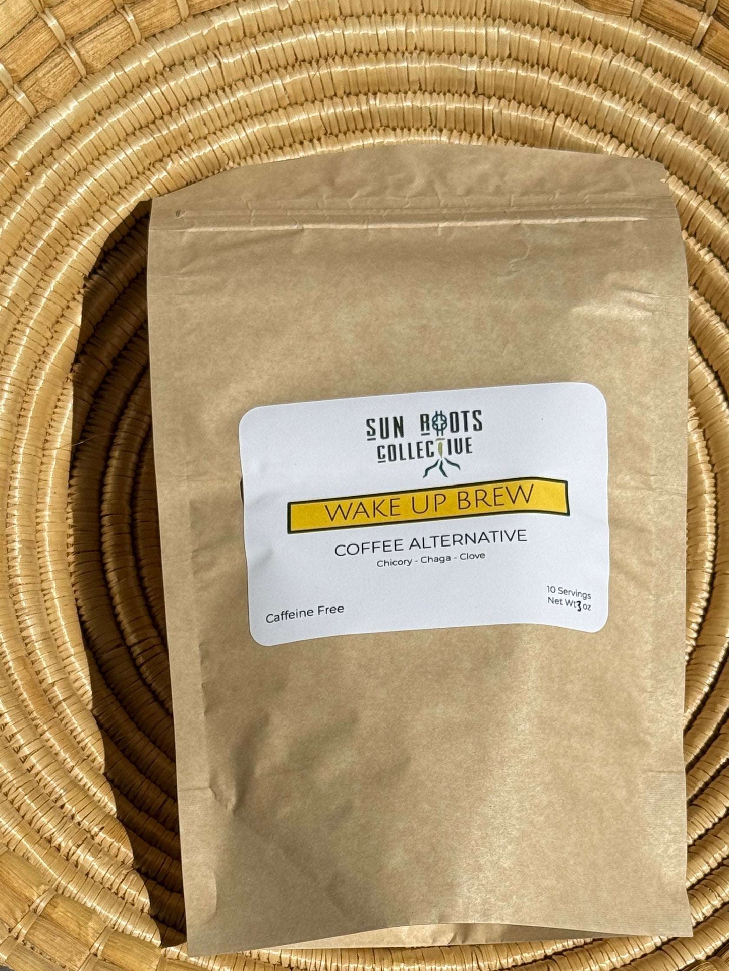 Wake Up Brew "Coffee" Tea with Chicory and Chaga Front Side
